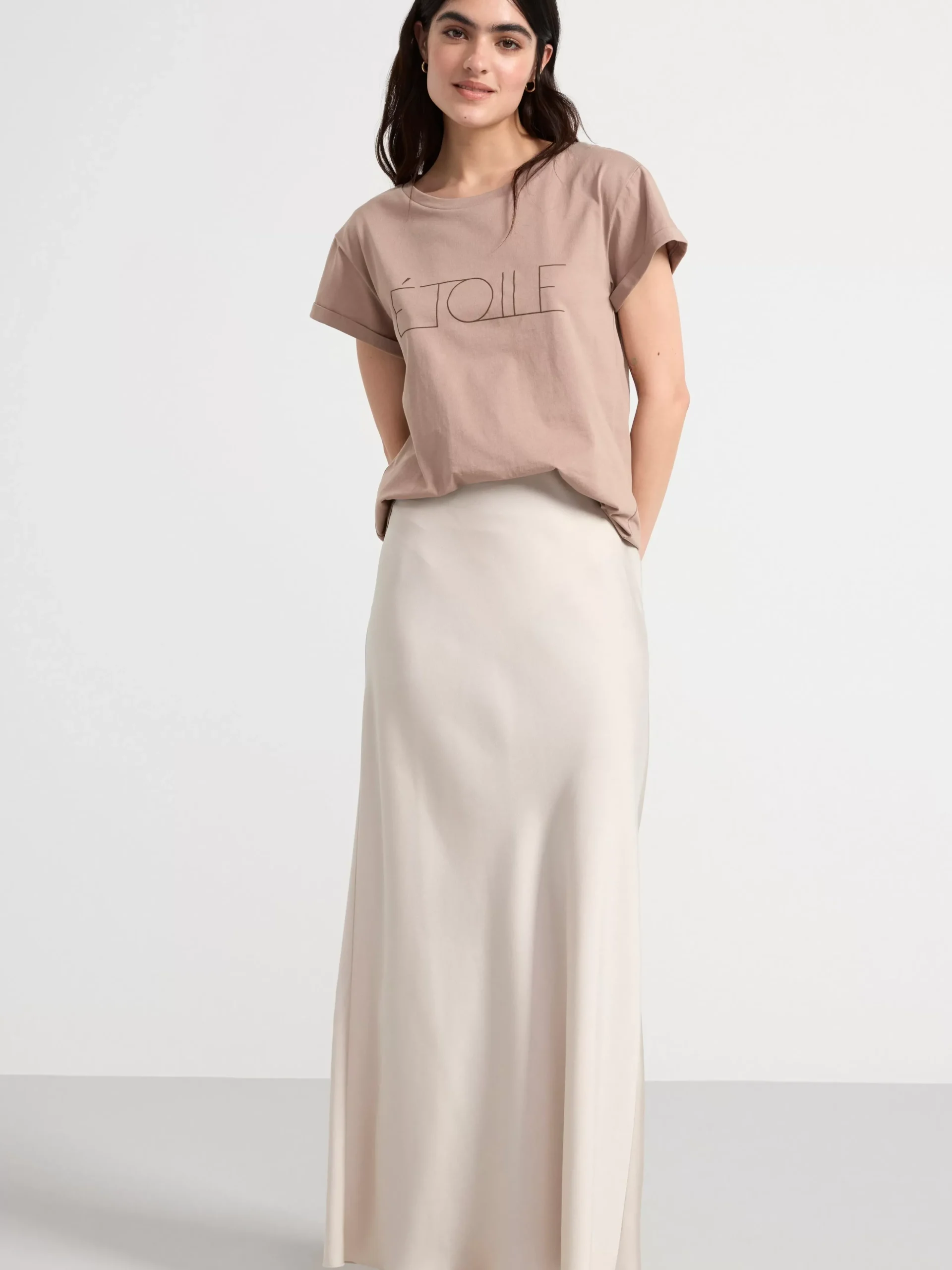 Toppar & T-Shirts>Lindex Kortarmad T-Shirt I Bomull Light Dusty Brown
