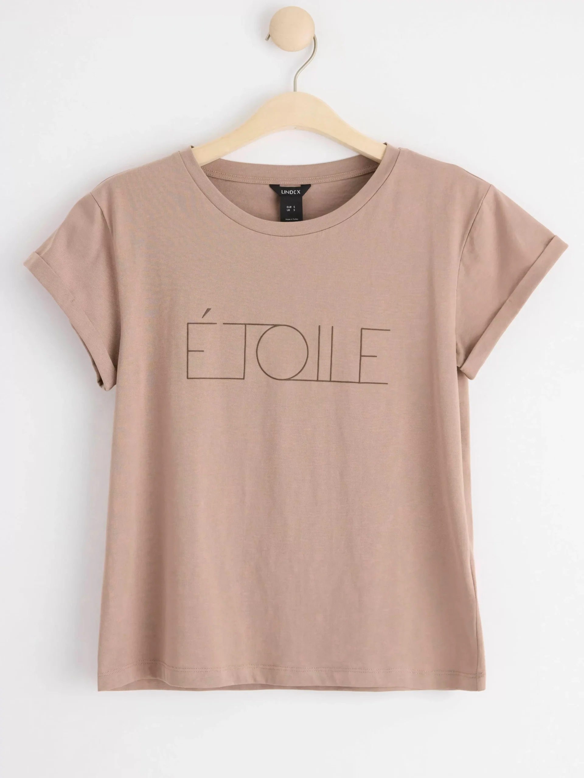 Toppar & T-Shirts>Lindex Kortarmad T-Shirt I Bomull Light Dusty Brown