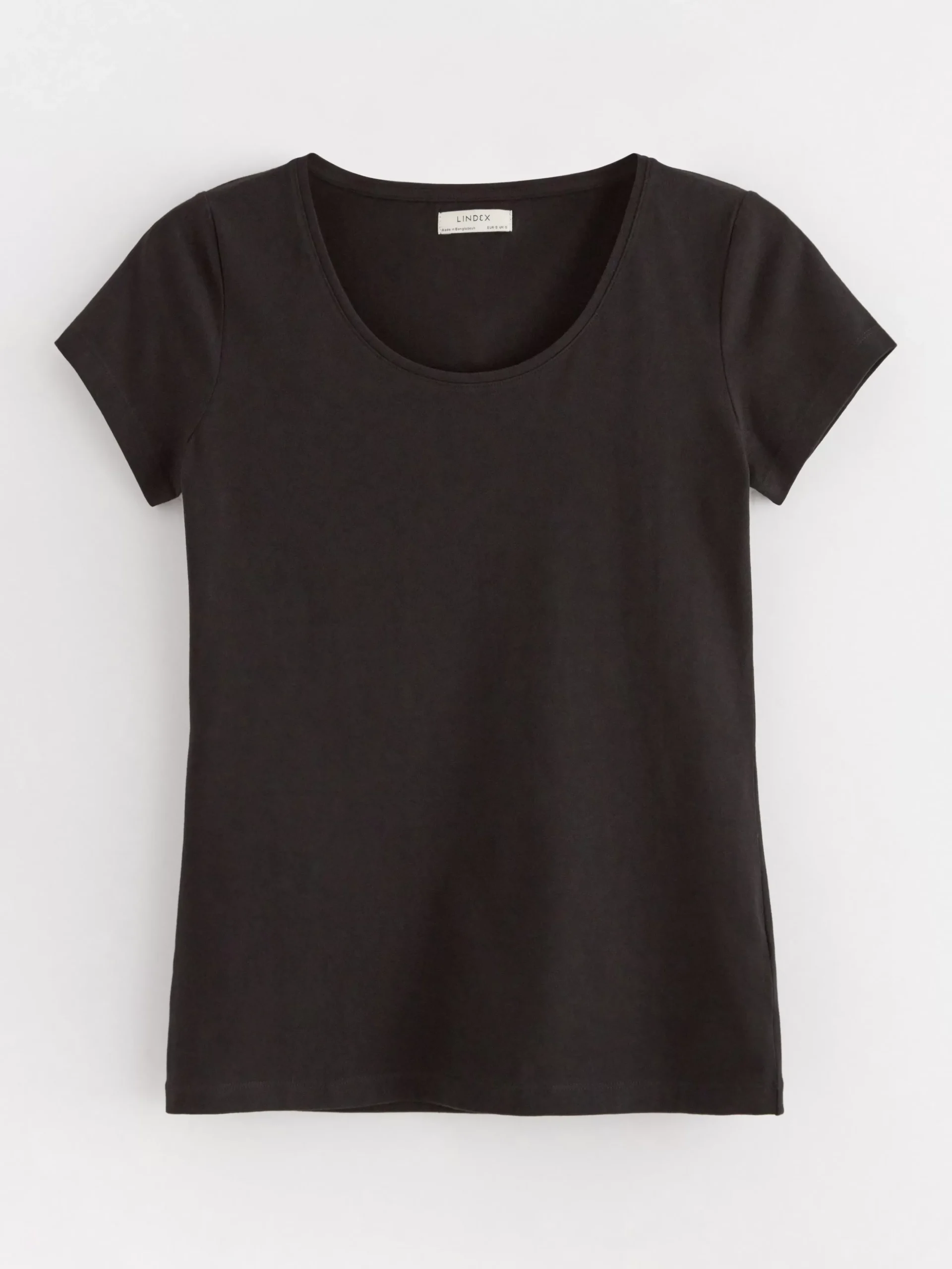 Toppar & T-Shirts>Lindex Kortarmad T-Shirt I Bomull Black