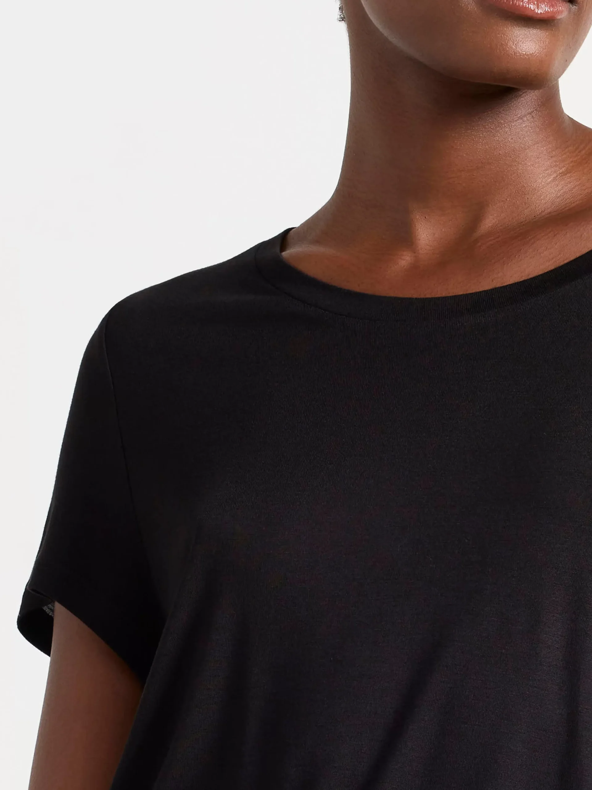 Toppar & T-Shirts>Lindex Kortarmad T-Shirt I Viskos Black