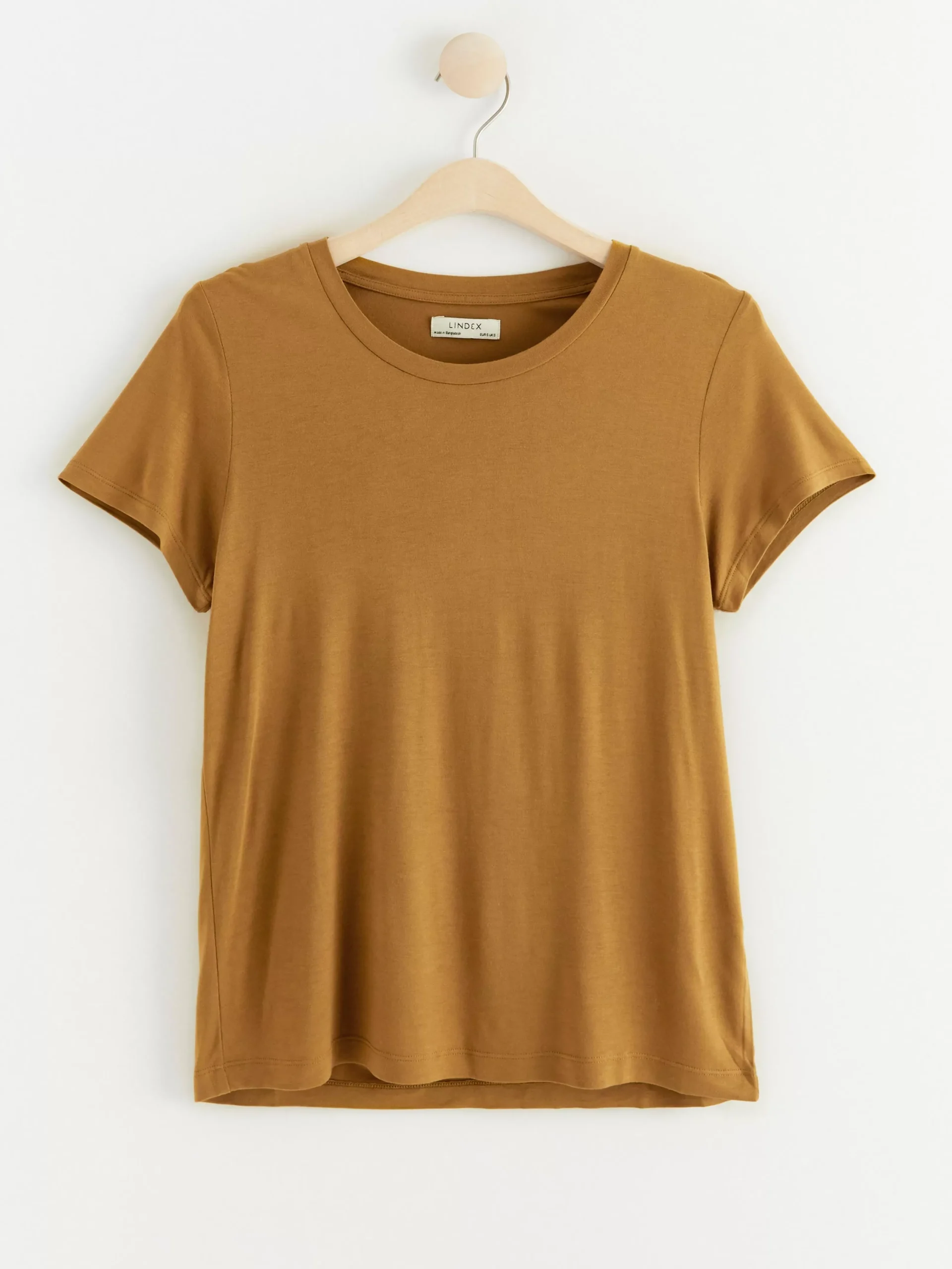 Toppar & T-Shirts>Lindex Kortarmad T-Shirt I Viskos Dark Dusty Yellow