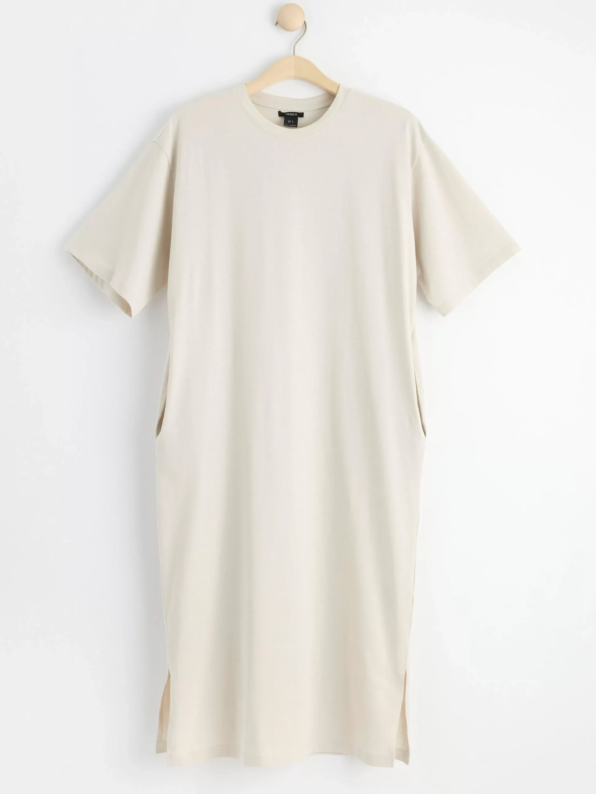 Klänningar>Lindex Kortarmad T-Shirtklanning Light Beige