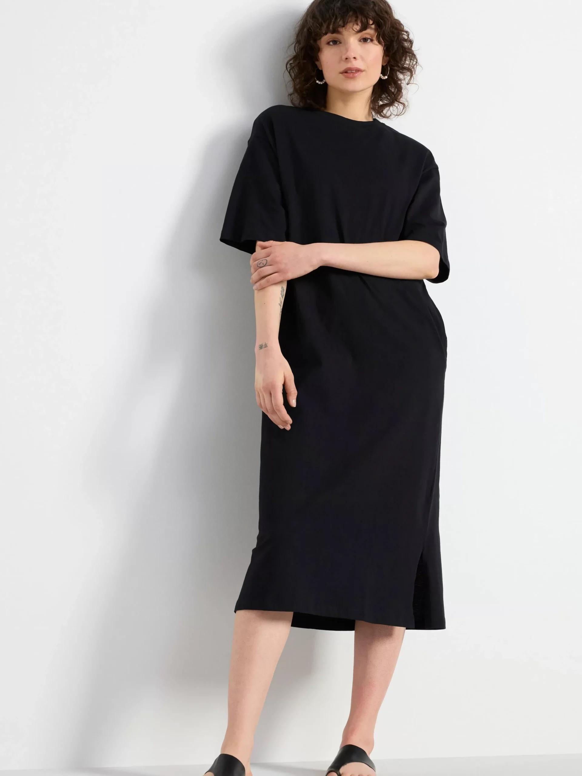 Klänningar>Lindex Kortarmad T-Shirtklanning Black