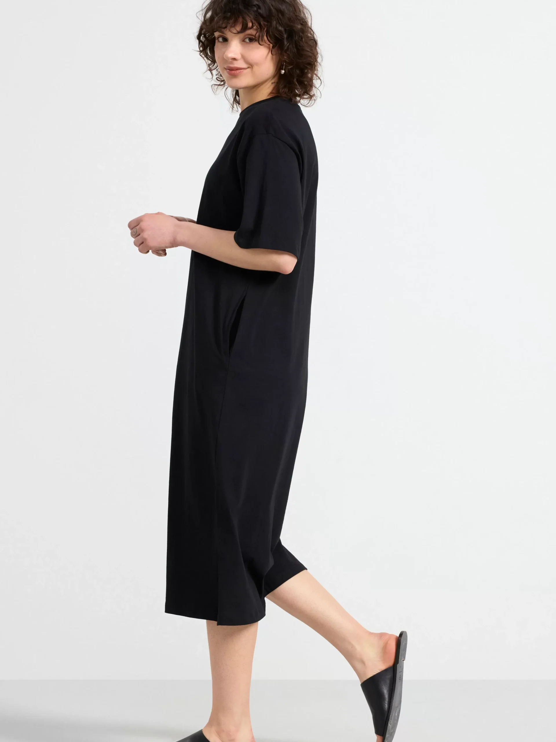 Klänningar>Lindex Kortarmad T-Shirtklanning Black