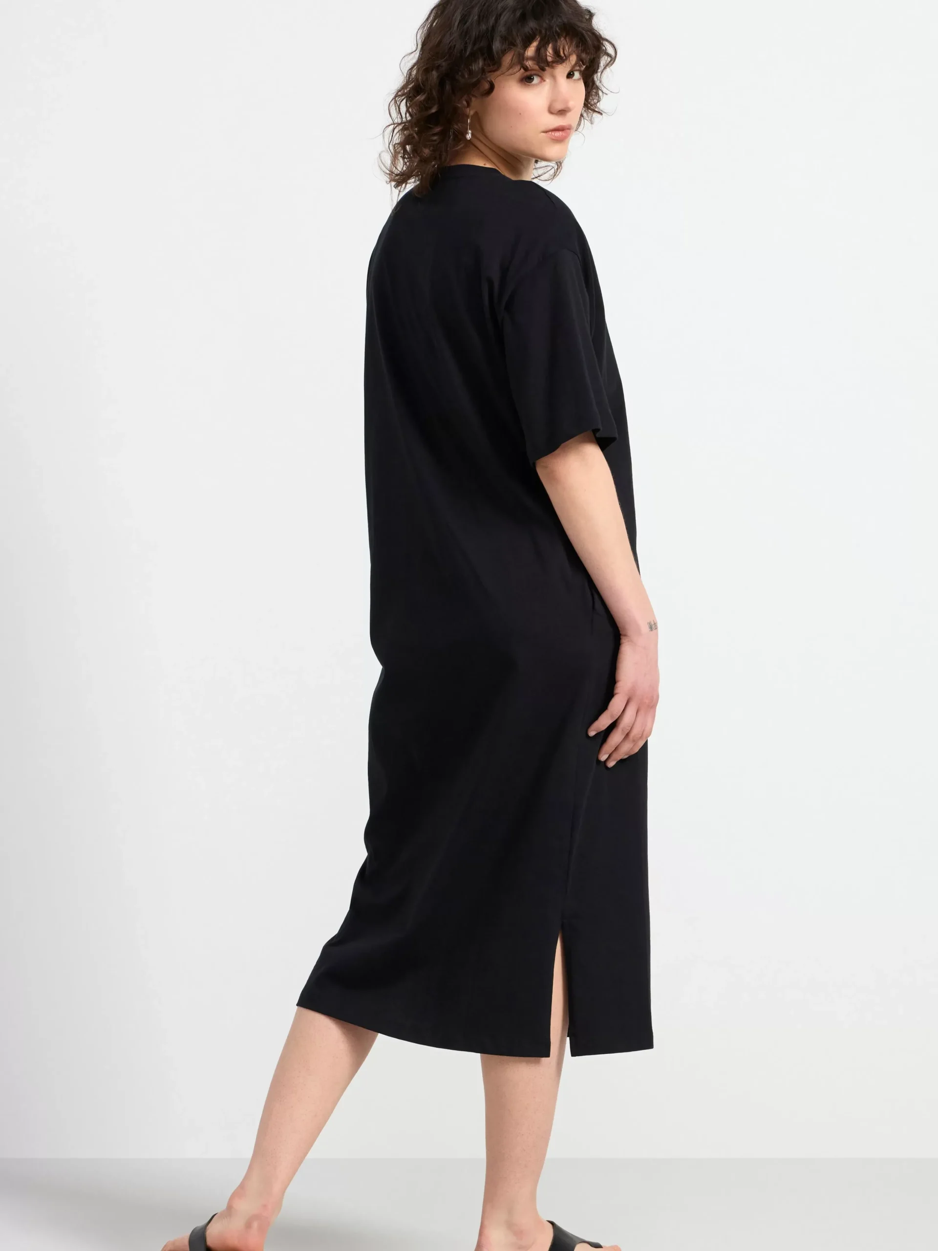 Klänningar>Lindex Kortarmad T-Shirtklanning Black