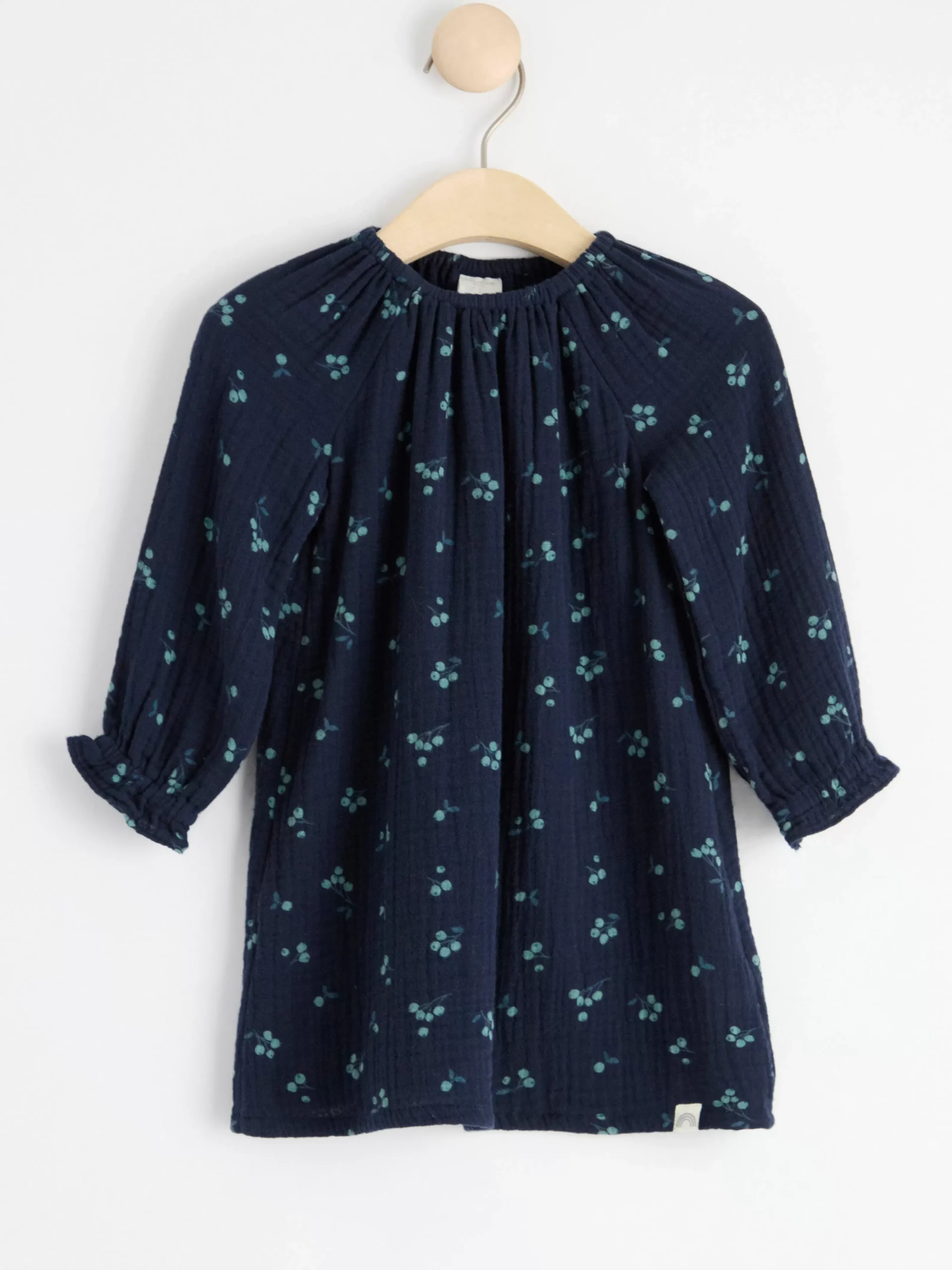 Klänningar>Lindex Krinklad Bomullsklanning Med Ronnbar Dark Navy