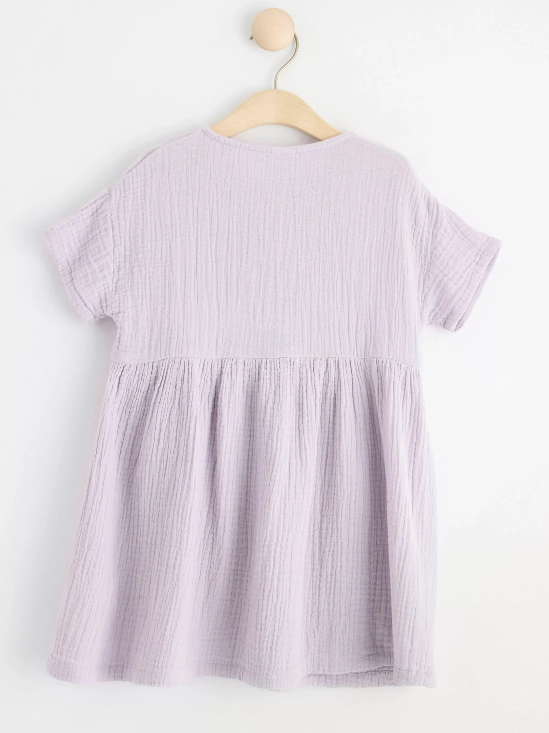 Klänningar>Lindex Krinklad Klanning Med Kort Arm Light Dusty Lilac