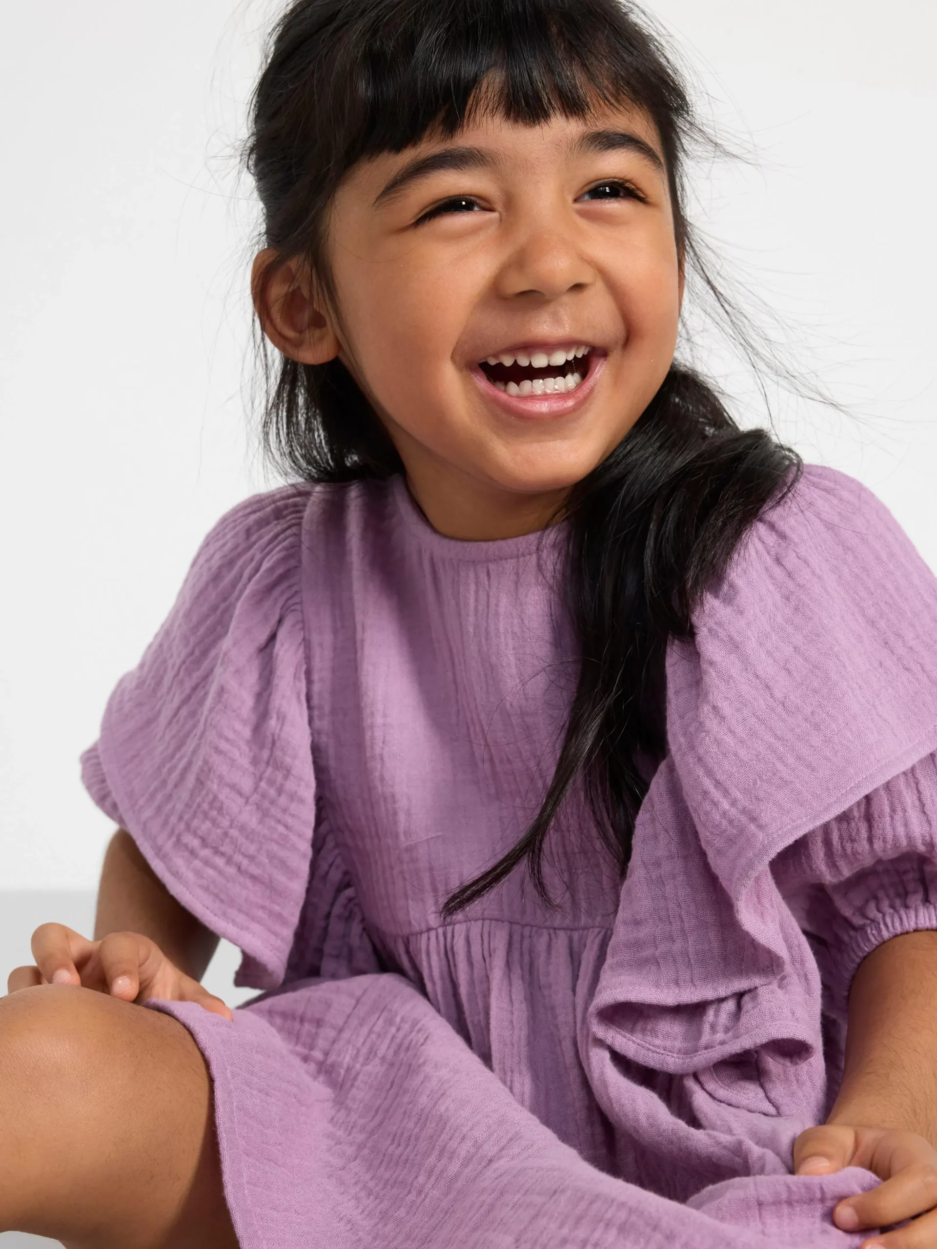 Klänningar>Lindex Krinklad Klanning Med Kort Arm Light Dusty Lilac