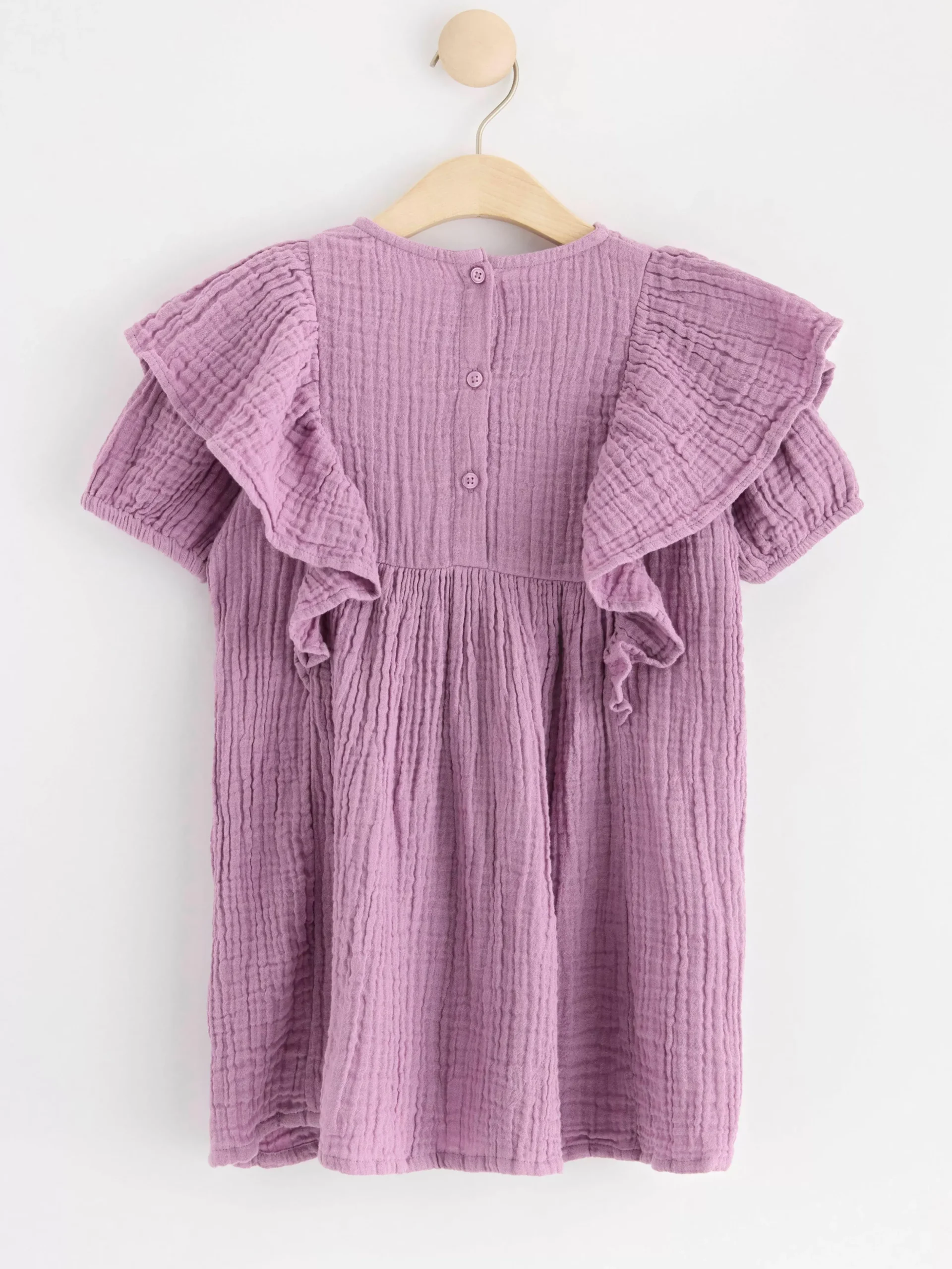 Klänningar>Lindex Krinklad Klanning Med Kort Arm Light Dusty Lilac