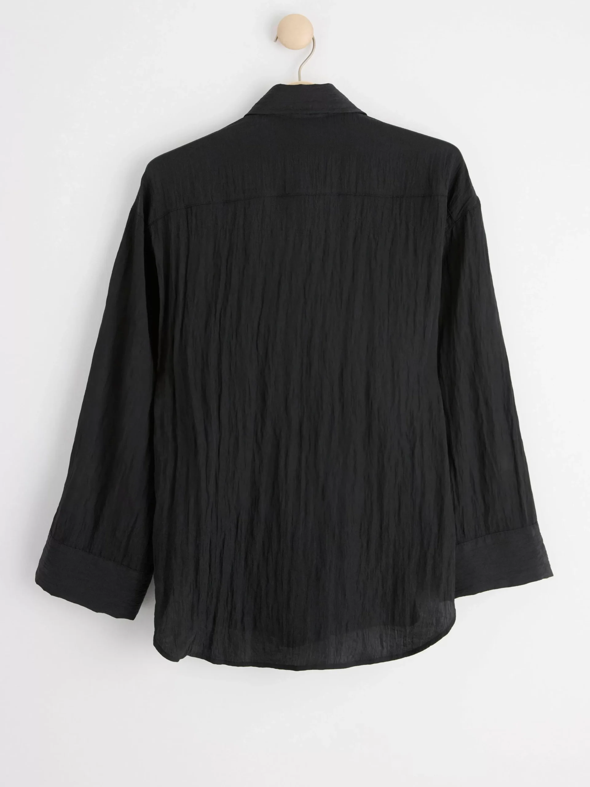 Blusar & Skjortor>Lindex Krinklad Langarmad Skjorta Black