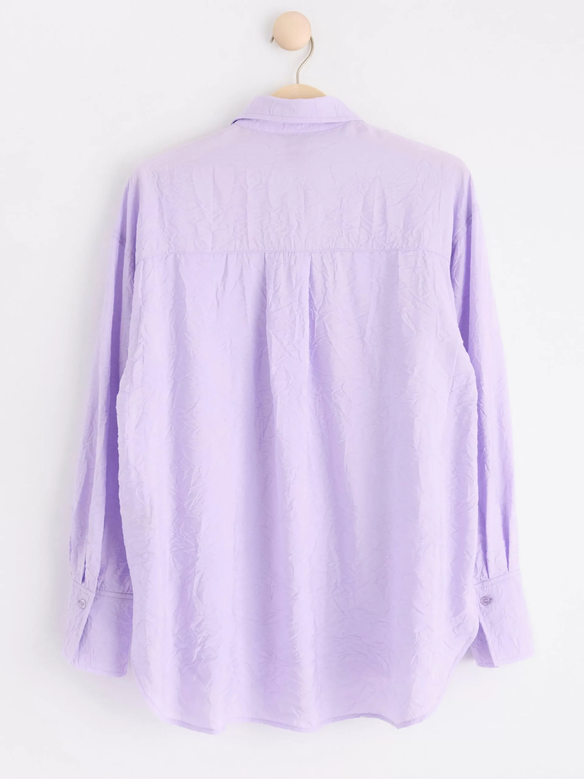 Blusar & Skjortor>Lindex Krinklad Langarmad Skjorta Light Lilac