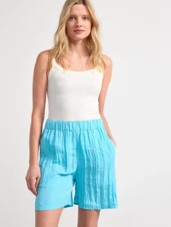 Shorts & Cykelbyxor>Lindex Krinklade Shorts Turquoise