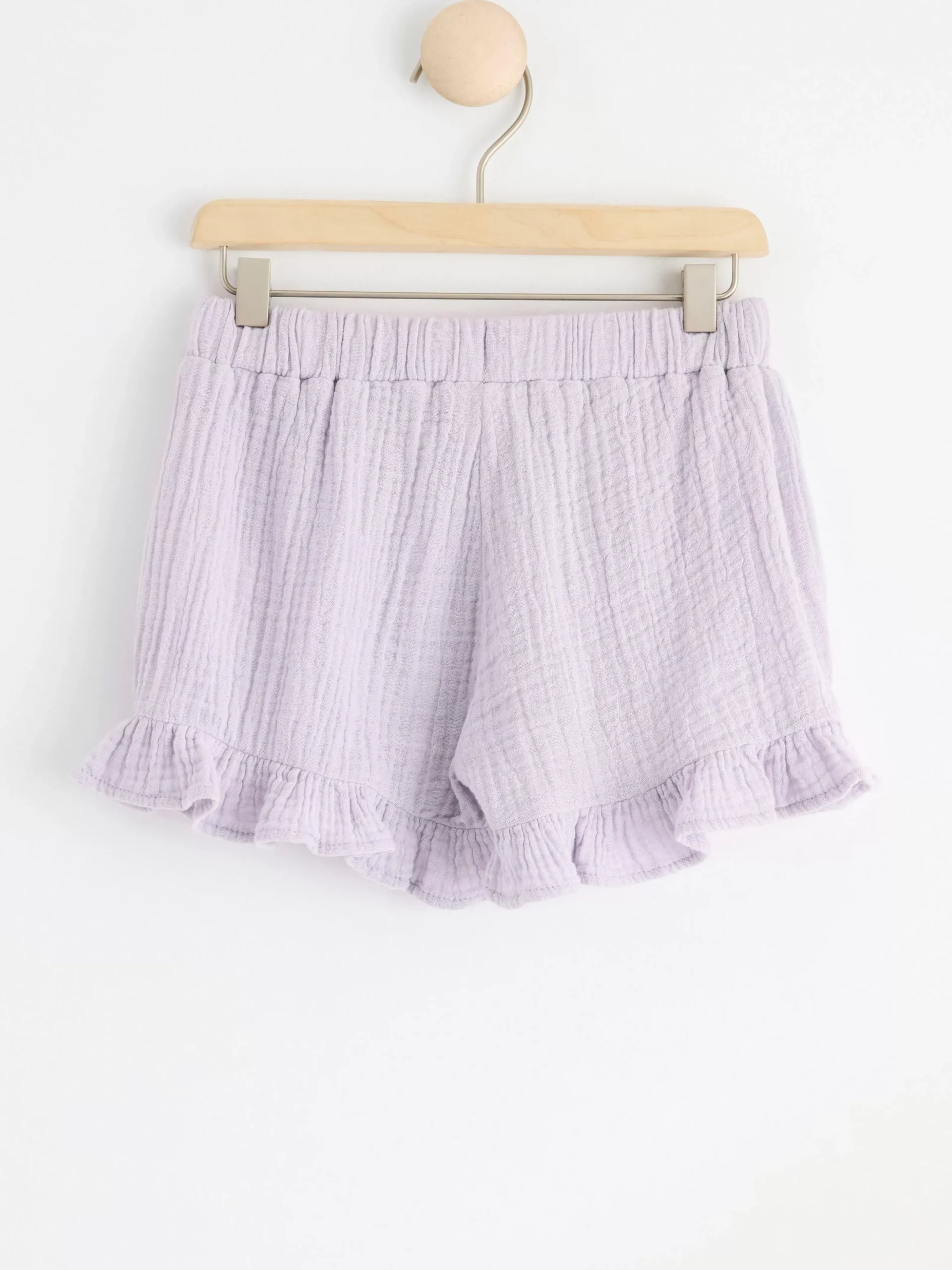Byxor & Leggings>Lindex Krinklade Shorts Med Volanger Light Dusty Lilac