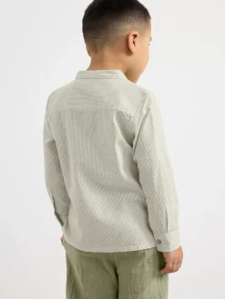 Skjortor & Blusar>Lindex Kritstrecksrandig Skjorta Dusty Green