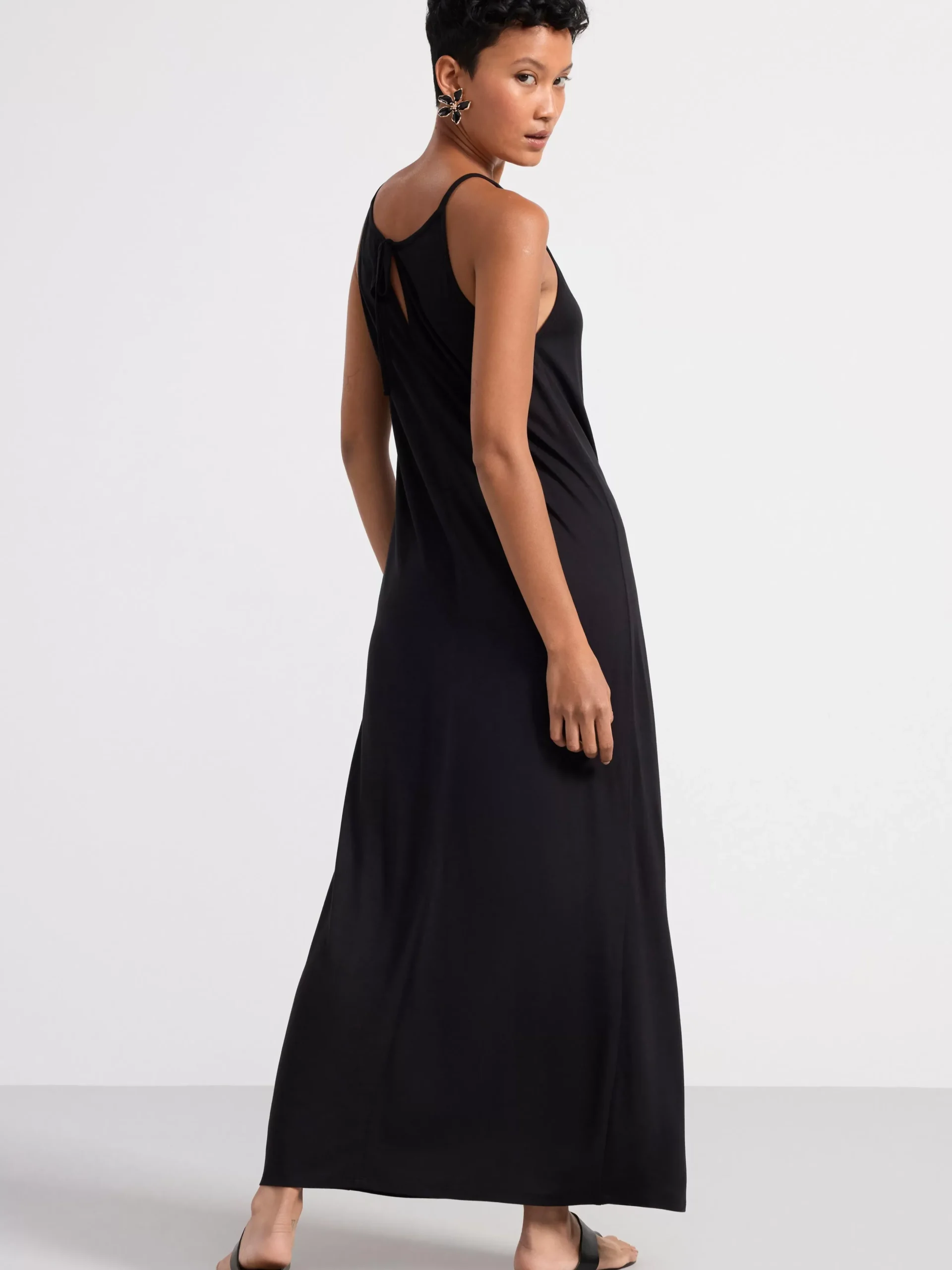 Klänningar>Lindex Lang Slip On-Klanning Black