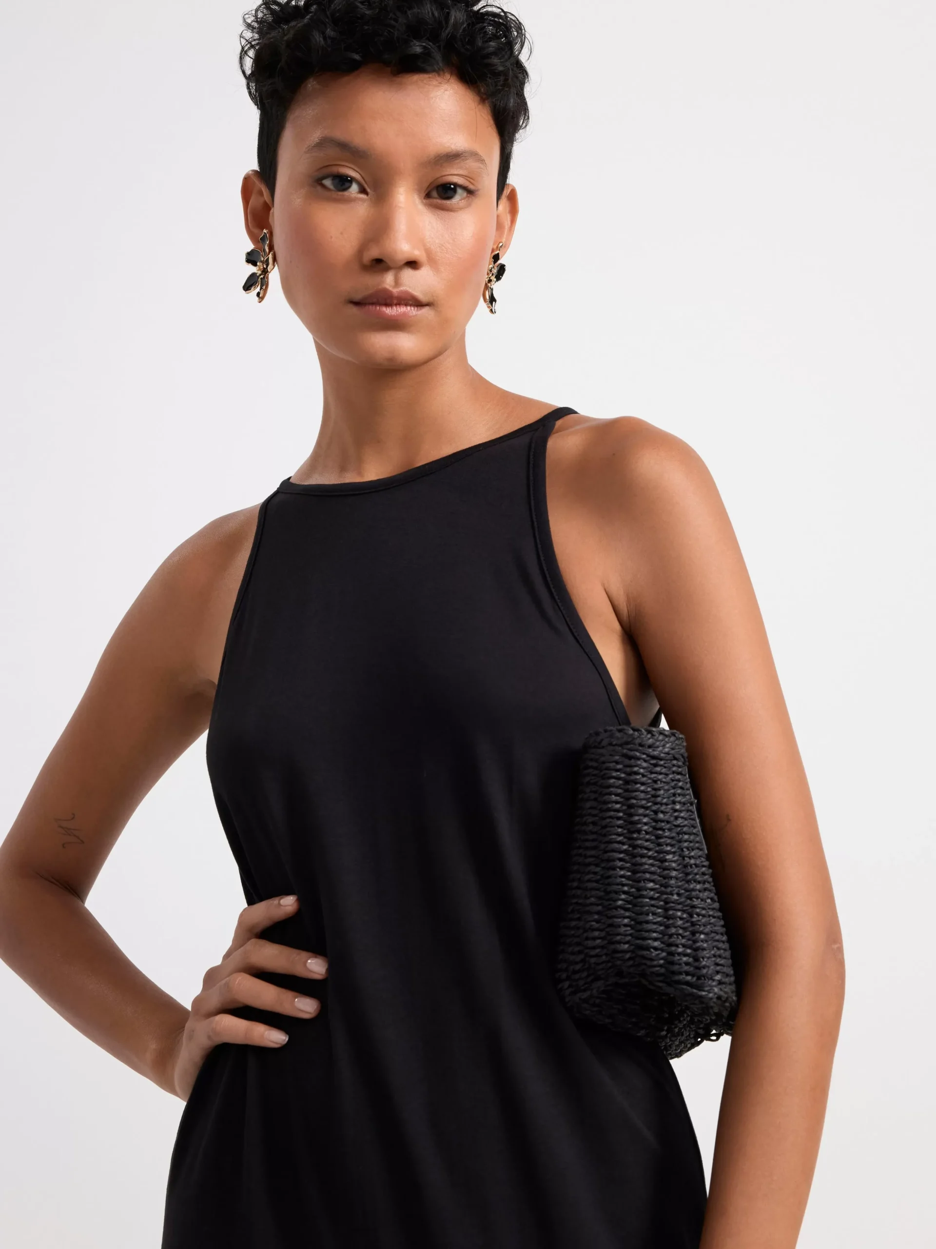 Klänningar>Lindex Lang Slip On-Klanning Black