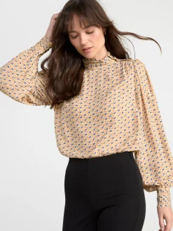 Blusar & Skjortor>Lindex Langarmad Blus Dark Dusty Beige
