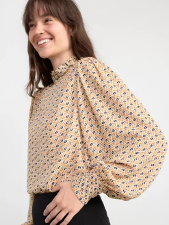 Blusar & Skjortor>Lindex Langarmad Blus Dark Dusty Beige