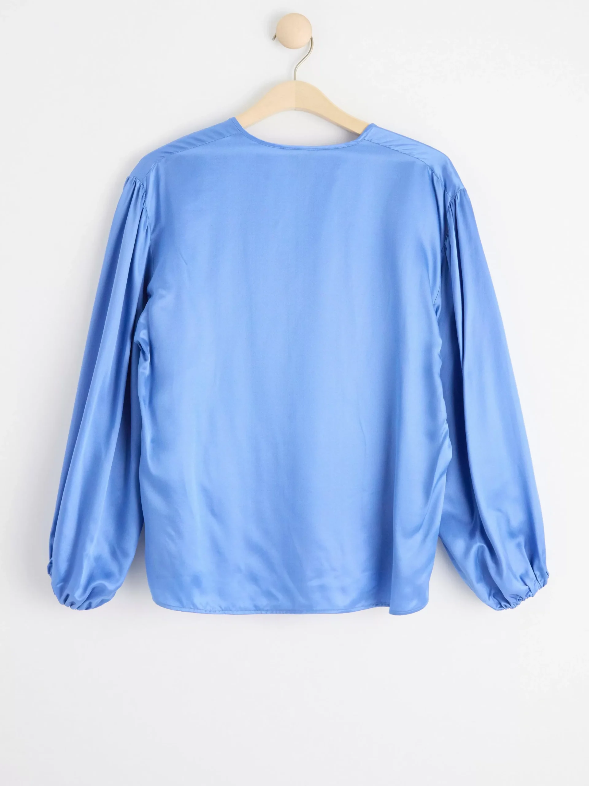 Blusar & Skjortor>Lindex Langarmad Blus I Sidenblandning Light Dusty Blue