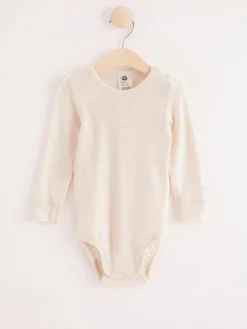 Bodies>Lindex Langarmad Body I Merinoull Light Beige