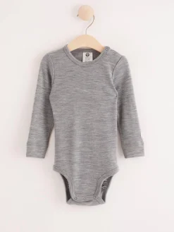 Bodies>Lindex Langarmad Body I Merinoull Grey Melange