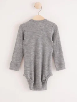 Bodies>Lindex Langarmad Body I Merinoull Grey Melange