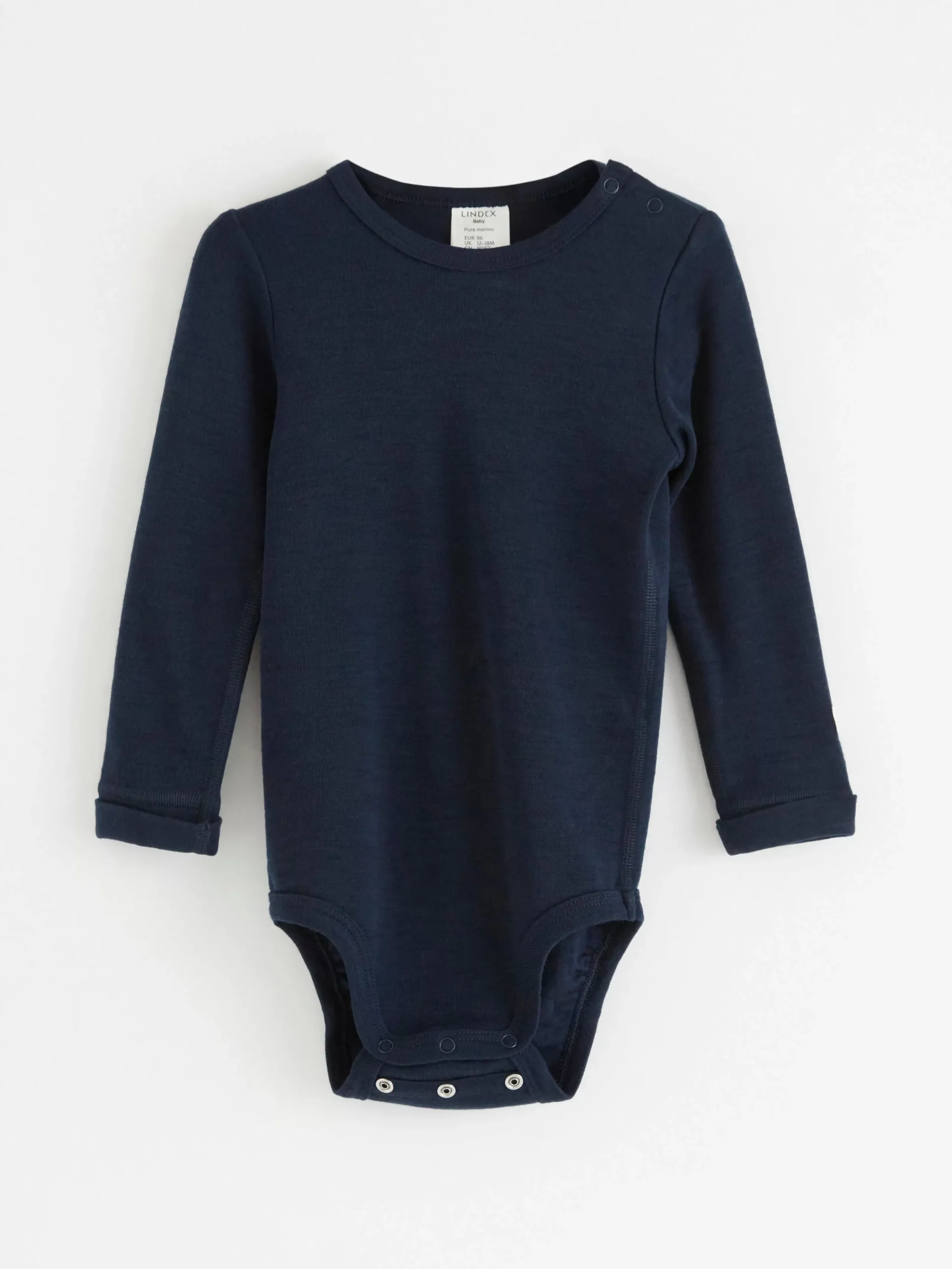 Bodies>Lindex Langarmad Body I Merinoull Navy