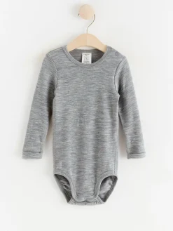 Bodies>Lindex Langarmad Body I Merinoull Grey Melange