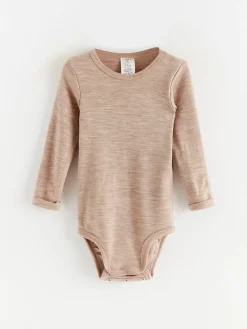 Bodies>Lindex Langarmad Body I Merinoull Light Beige Melange
