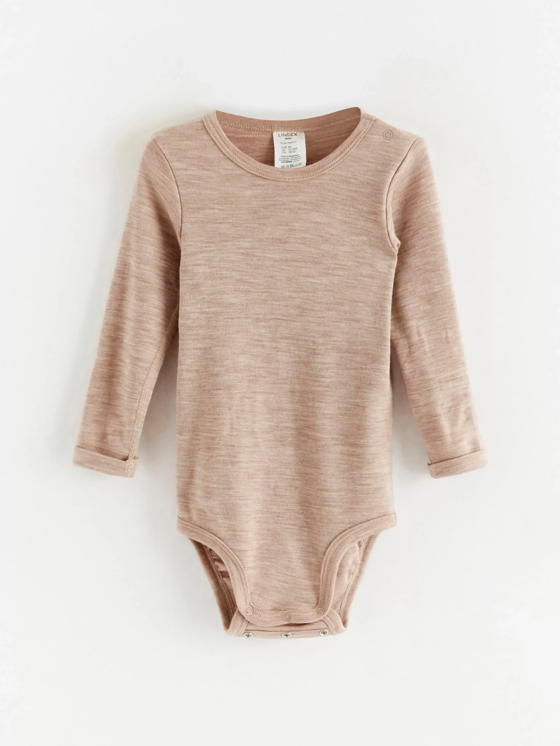 Bodies>Lindex Langarmad Body I Merinoull Light Beige Melange