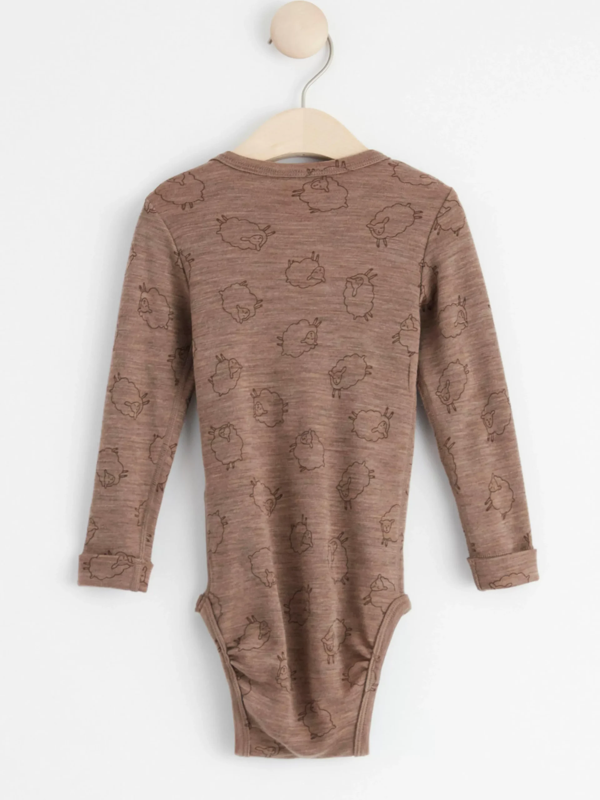 Bodies>Lindex Langarmad Body I Merinoull Brown Melange