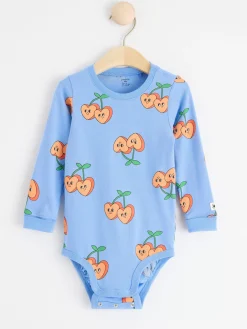 Bodies>Lindex Langarmad Body Med Korsbarshjartan Light Blue