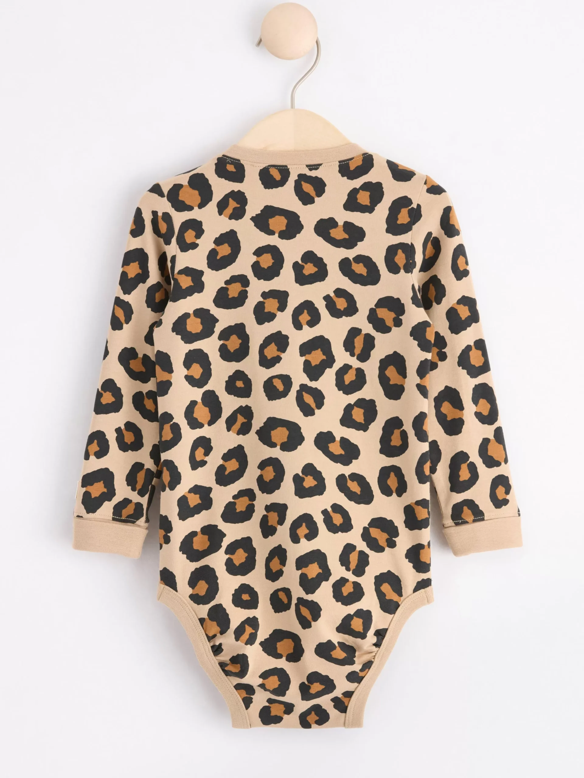 Bodies>Lindex Langarmad Body Med Leopardmonster Beige