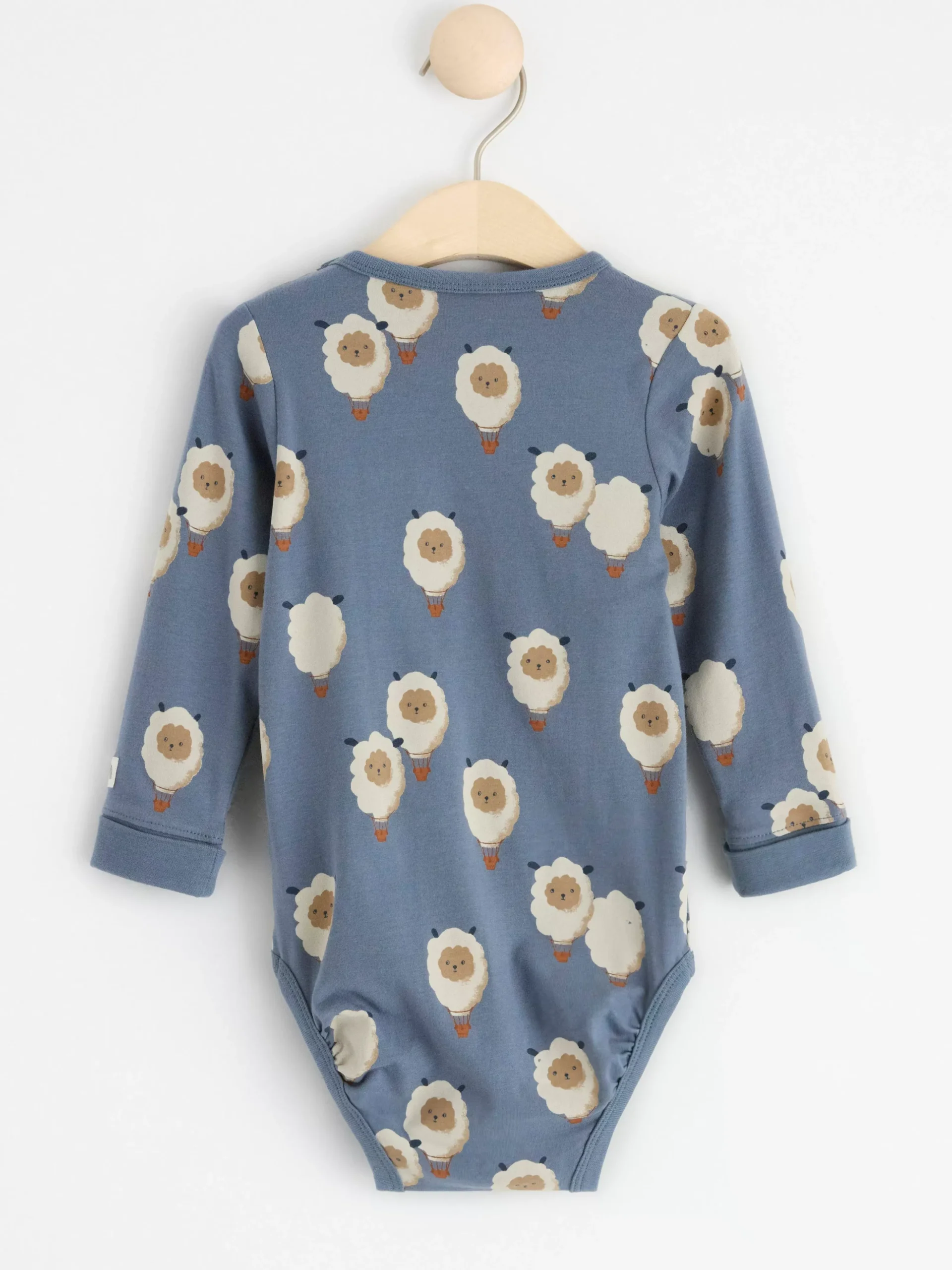 Bodies>Lindex Langarmad Body Med Luftballongdjur Dark Dusty Blue