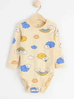 Bodies>Lindex Langarmad Body Med Moln Light Yellow