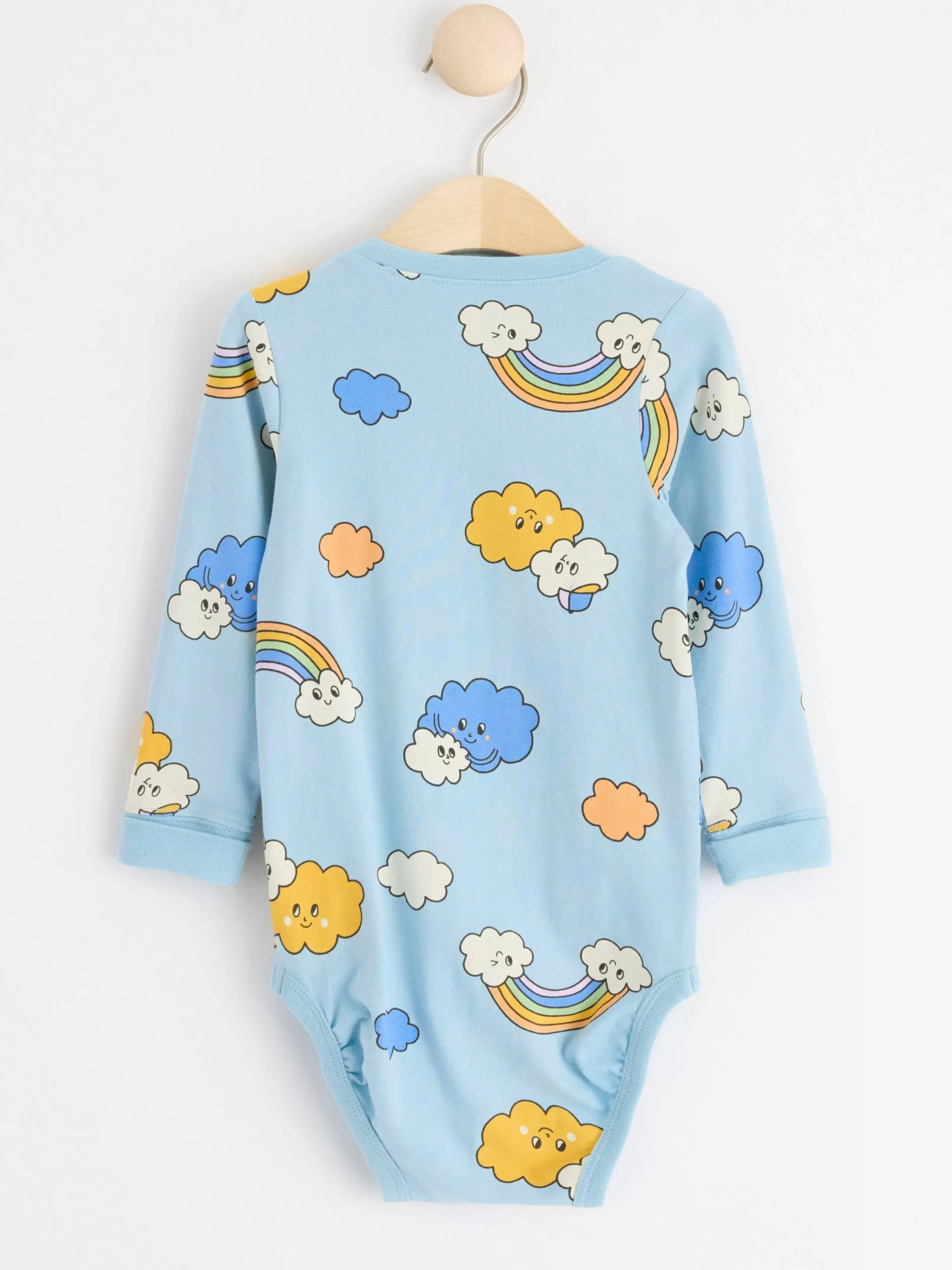 Bodies>Lindex Langarmad Body Med Moln Light Blue