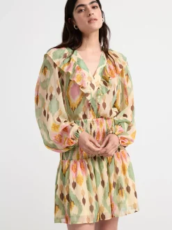 Blusar & Skjortor>Lindex Langarmad Chiffongblus Light Beige