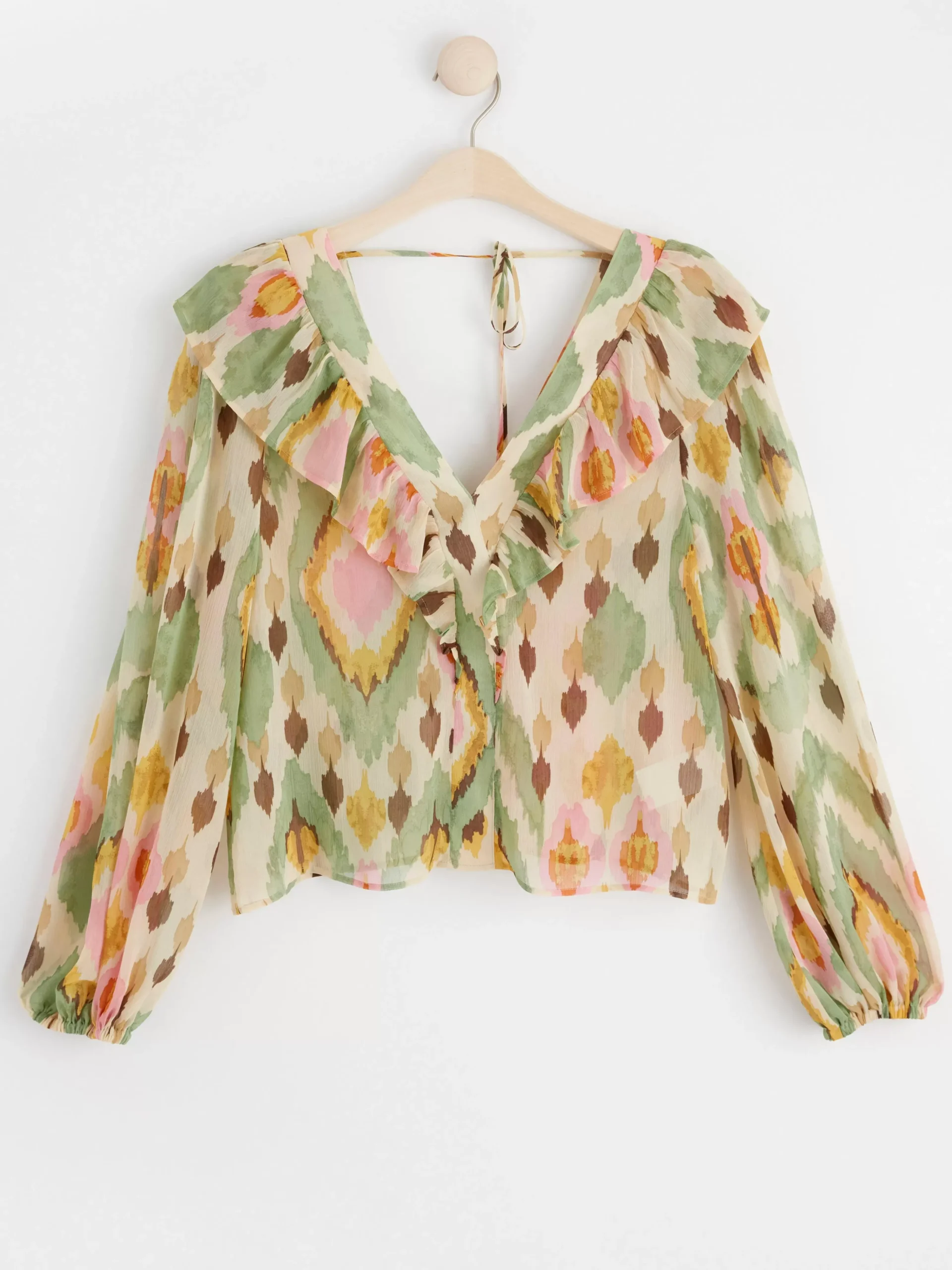 Blusar & Skjortor>Lindex Langarmad Chiffongblus Light Beige
