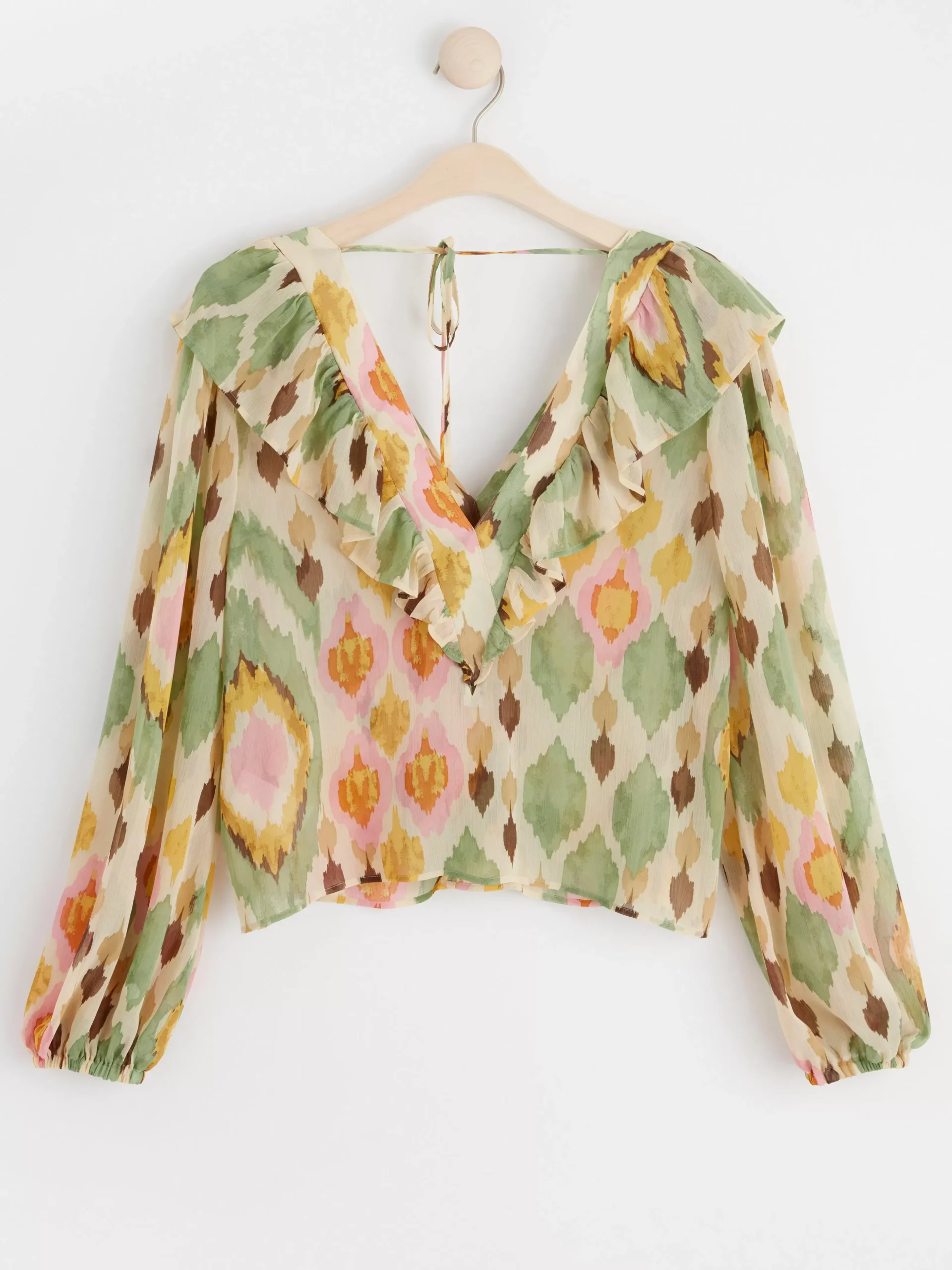 Blusar & Skjortor>Lindex Langarmad Chiffongblus Light Beige