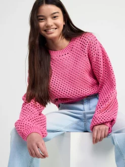 Tröjor & Cardigans>Lindex Langarmad Halstickad Troja Pink