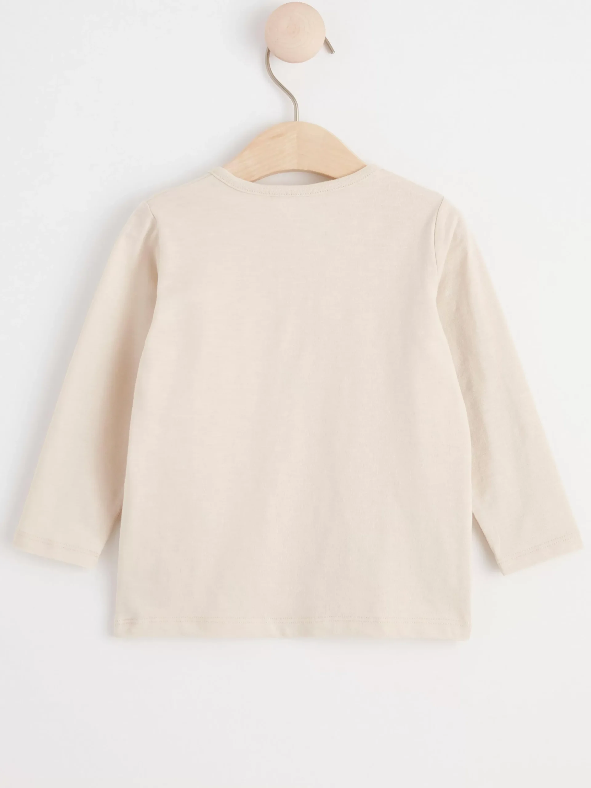 Toppar & T-Shirts>Lindex Langarmad Henley-Troja I Slubtrika Light Beige