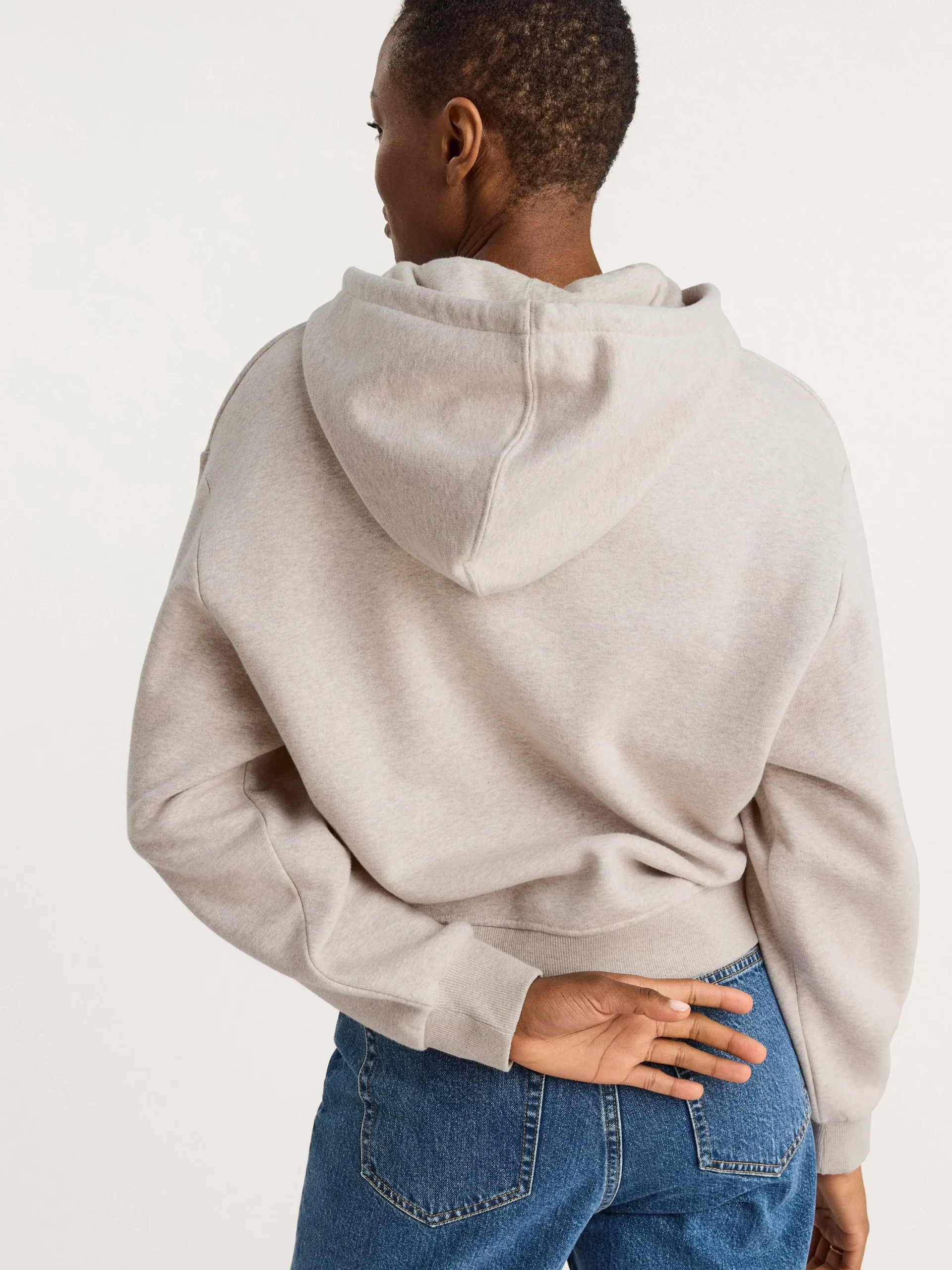 Toppar & T-Shirts>Lindex Langarmad Hoodie Light Beige Melange