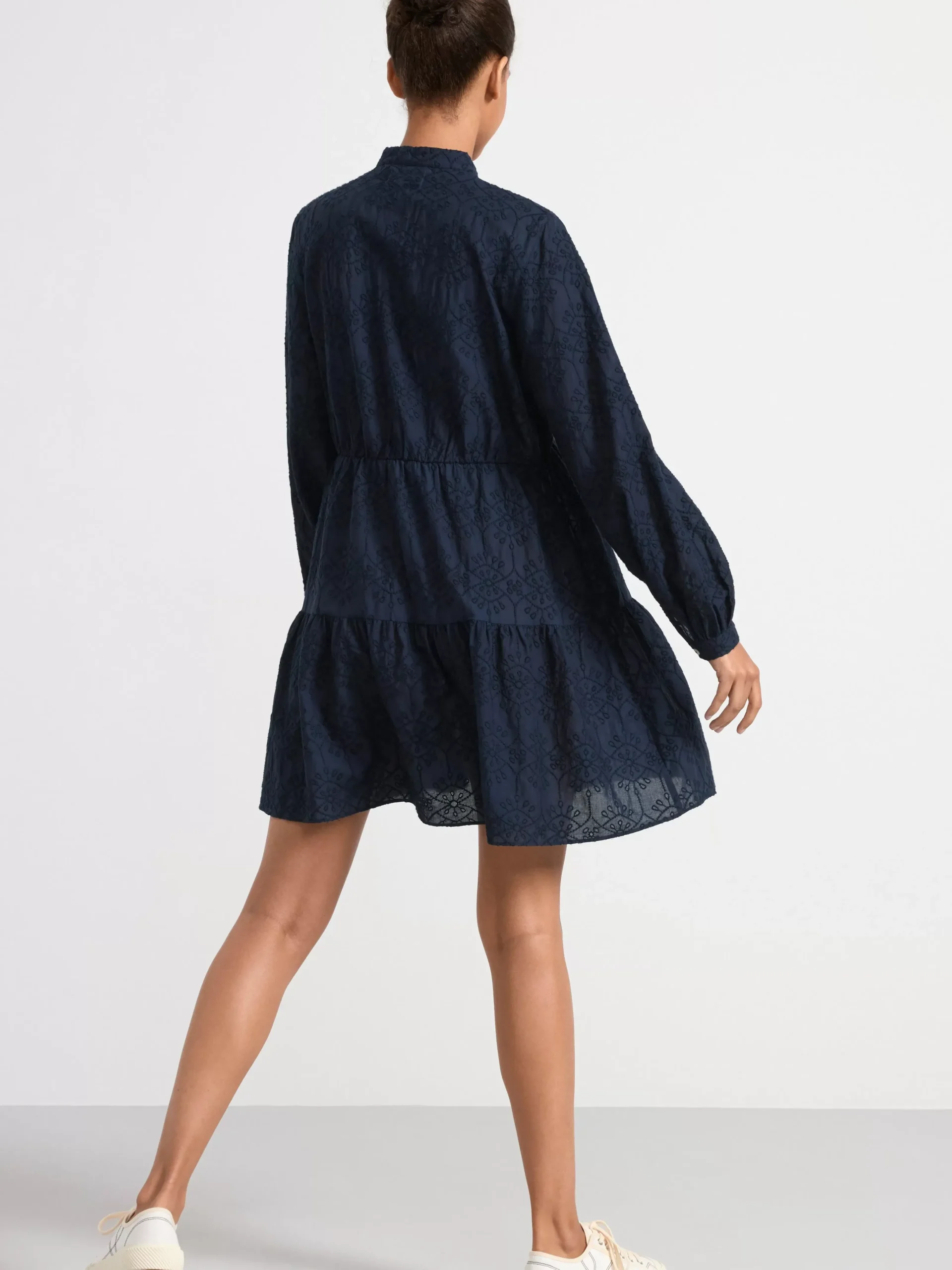 Klänningar>Lindex Langarmad Miniklanning Med Broderi Navy