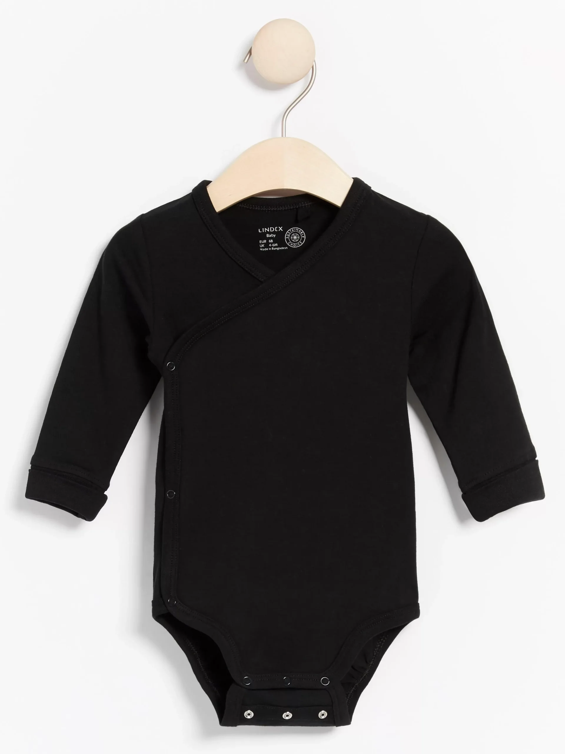 Bodies>Lindex Langarmad Omlottbody Off Black