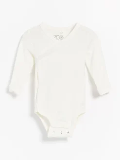 Bodies>Lindex Langarmad Omlottbody Light Dusty White