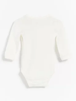 Bodies>Lindex Langarmad Omlottbody Light Dusty White