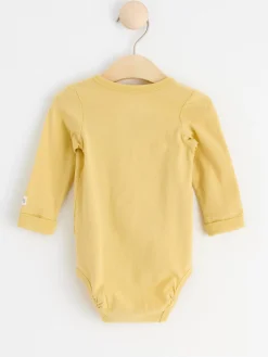 Bodies>Lindex Langarmad Omlottbody Med Djuransikte Light Dusty Yellow