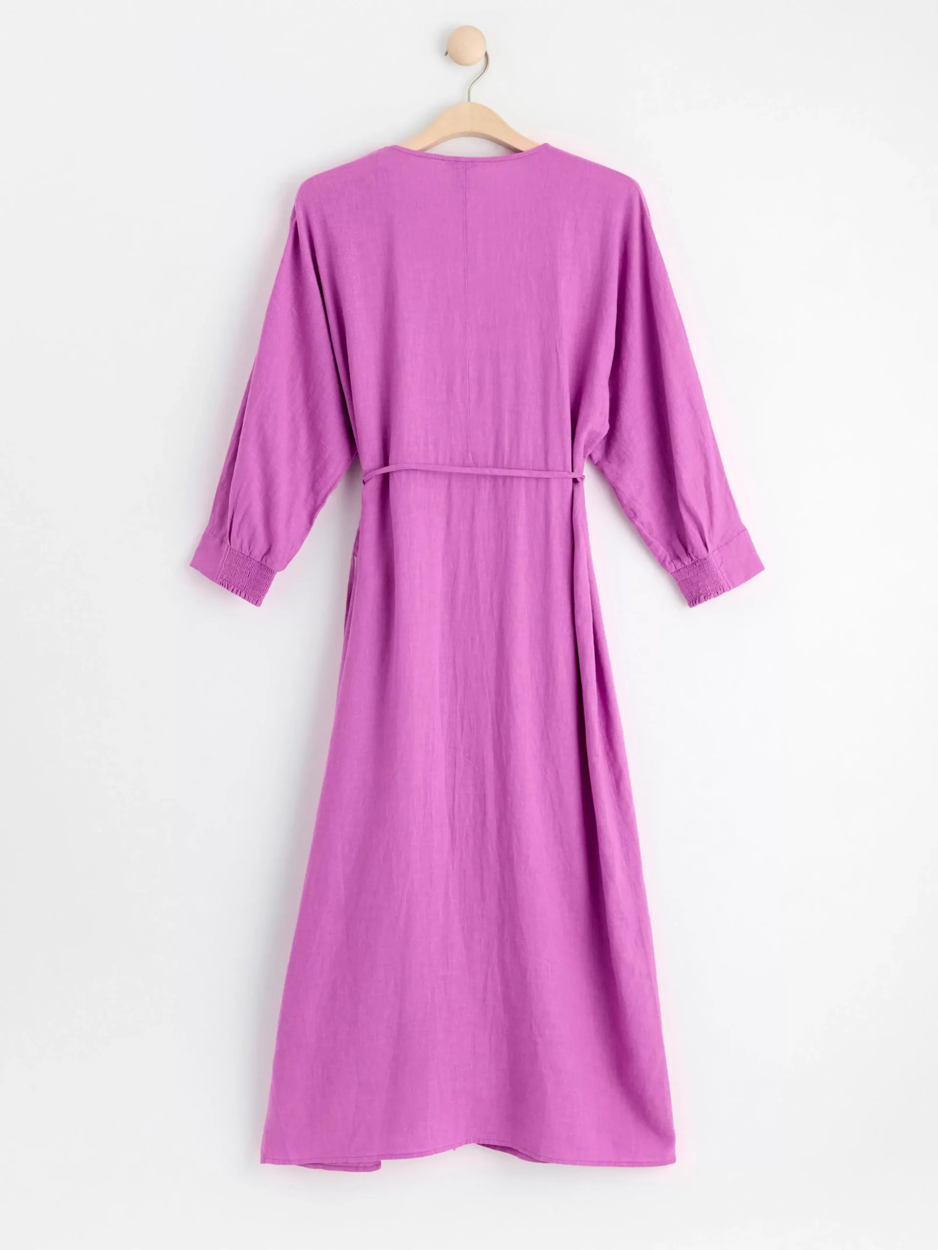 Klänningar>Lindex Langarmad Omlottklanning I Linneblandning Lilac