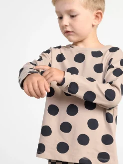 Toppar & T-Shirts>Lindex Langarmad Prickig Topp Beige