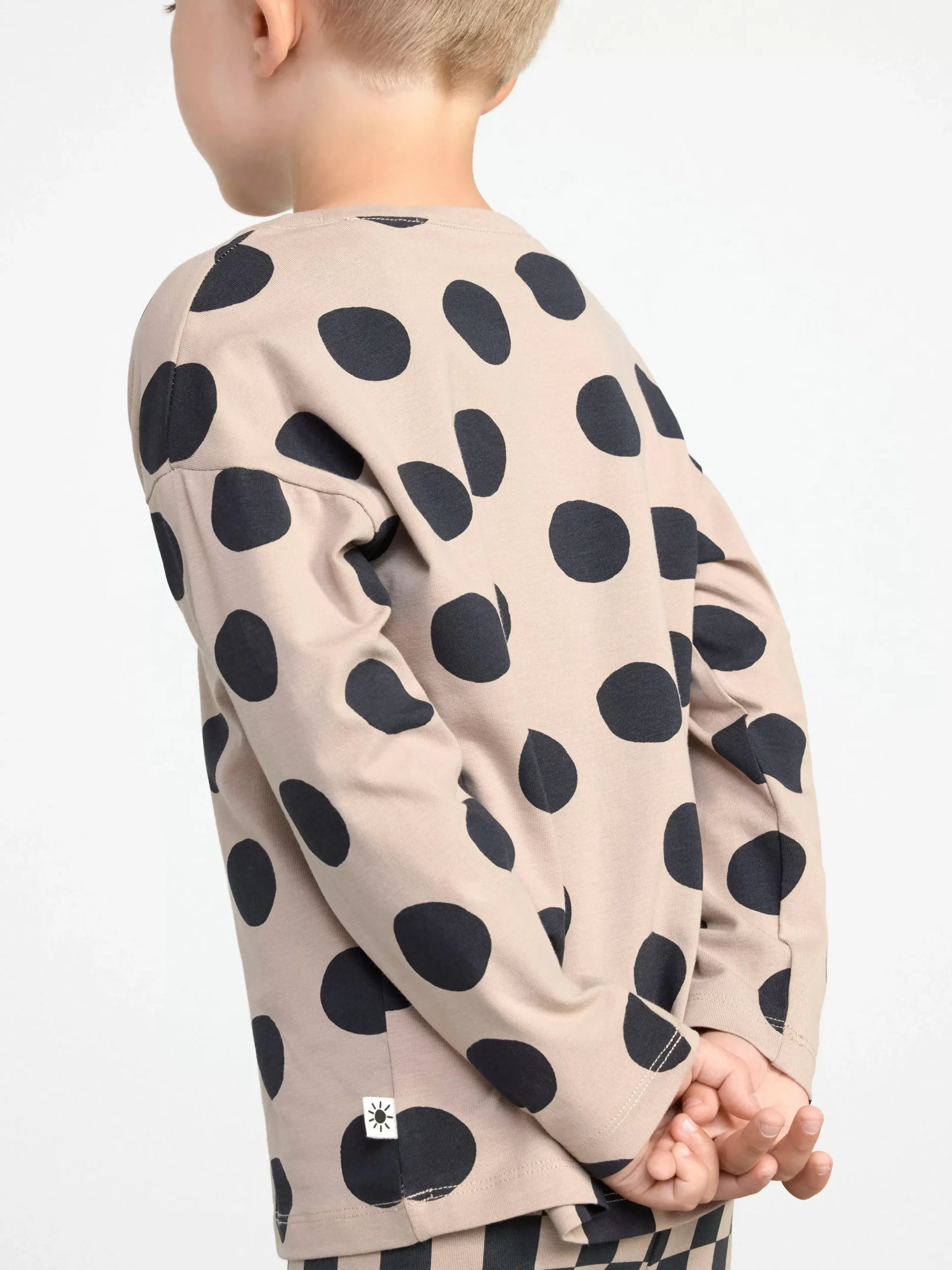 Toppar & T-Shirts>Lindex Langarmad Prickig Topp Beige